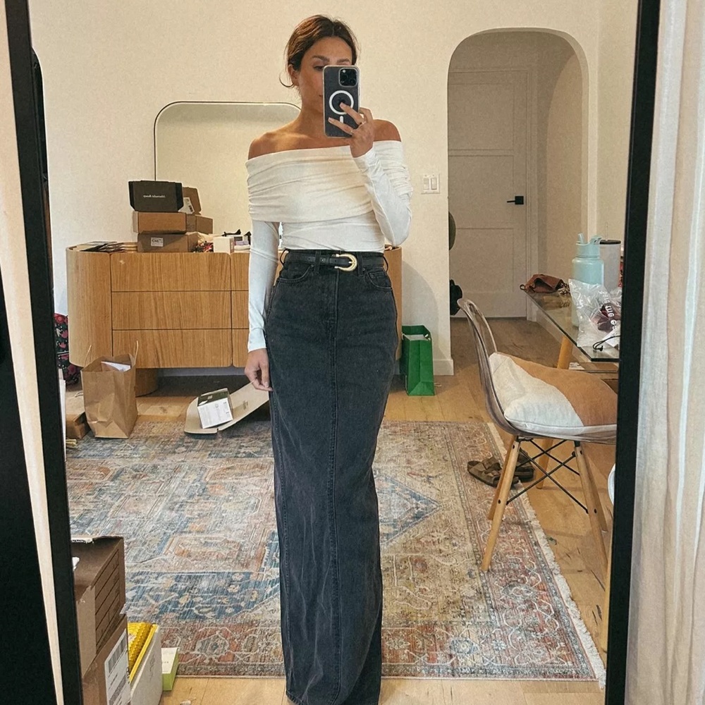 Reformation Florentina Knit Top in Horchata